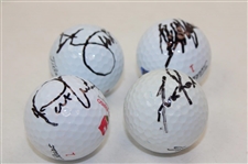 Adam Scott, Justin Rose, Colin Morikawa & Patrick Cantlay Signed Logo Golf Balls  JSA ALOA