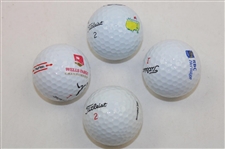 Adam Scott, Justin Rose, Colin Morikawa & Patrick Cantlay Signed Logo Golf Balls  JSA ALOA