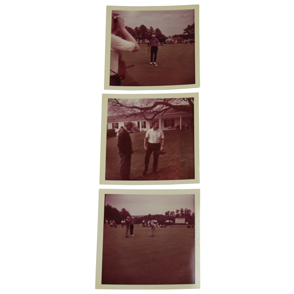 Three (3) 1965 Masters Tournament Original Kodak Photos w/Ben Hogan on Practice Green