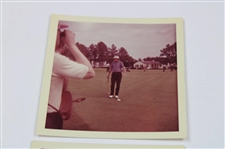 Three (3) 1965 Masters Tournament Original Kodak Photos w/Ben Hogan on Practice Green