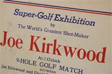 September 14 1950 Joe Kirkwood & David Lodge Vs Stanley Dartz & Ed Greer Super Golf Exhibition Poster