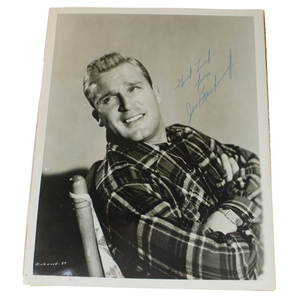 Joe Kirkwood Jr. Signed 1937 Black & White Photo w/Good Luck JSA ALOA