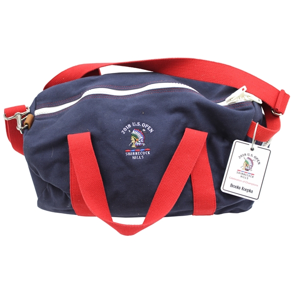 Brooks Koepkas Used 2018 US Open at Shinnecock Hills Duffel Bag with Name Bag Tag