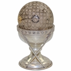 1929 Sterling Silver Dunlop Hole-In-One Award Trophy w/Leyland Dimple Golf Ball