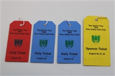 1985 Walker Cup at Pine Valley Golf Club Official Program with Four Tickets/Badges