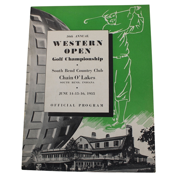 1935 Western Open at South Bend Country Club Official Program