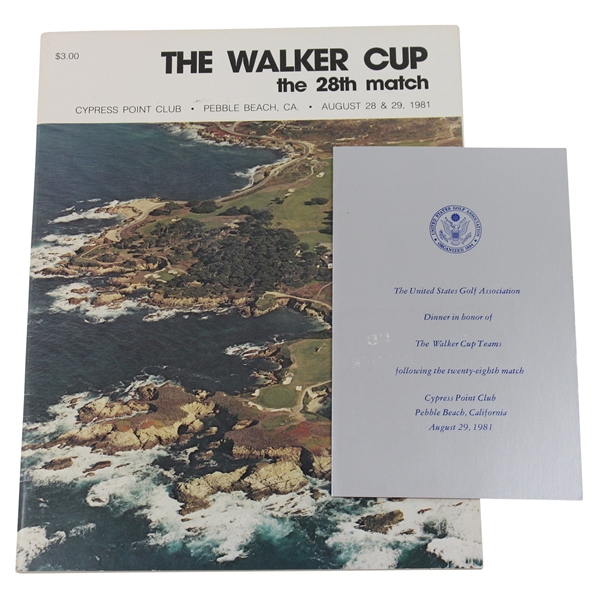1981 Walker Cup at Pebble Beach Cypress Point Program