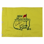 Palmer, Nicklaus & Player Big Three Signed 2014 Masters Embroidered Flag JSA ALOA