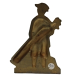 Caddie Holding A Golf Bag w/Clubs Cast Iron Door Stop