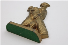Caddie Holding A Golf Bag w/Clubs Cast Iron Door Stop