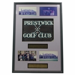 Scotland 1995 Prestwick Golf Club Display With Original Roof Slate From Clubhouse - Framed