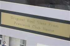 Scotland 1995 Prestwick Golf Club Display With Original Roof Slate From Clubhouse - Framed