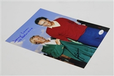 Jack Nicklaus & Tommy Aaron Dual Signed Green Jacket 8x10 Photo JSA #CB46162