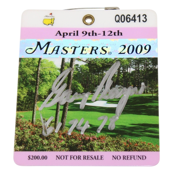 Gary Player Signed 2009 Masters Tournament SERIES Badge #Q06413 with Years Won JSA ALOA