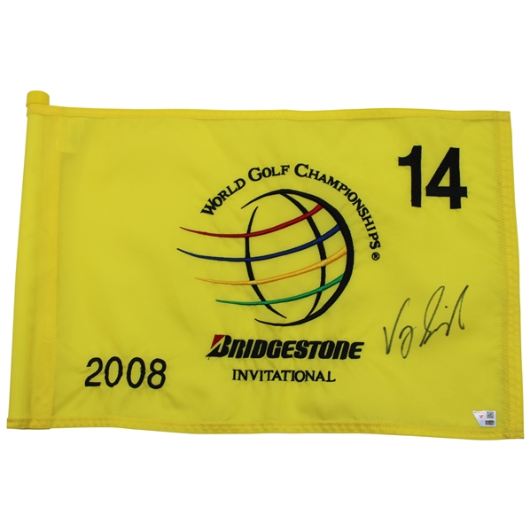 Vijay Singh Signed 2008 WGC Bridgestone Championship Used Hole #14 Flag w/COA & JSA ALOA