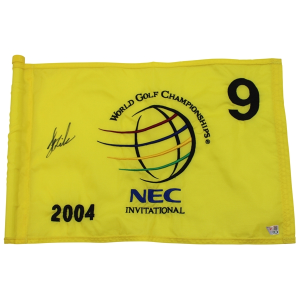 Stewart Cink Signed 2004 NEC WGC Championship Used Hole #9 Flag w/COA & JSA ALOA
