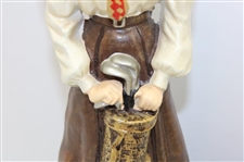Two (2) Painted Cast Iron Male Golfer & Lady Golfer Doorstops