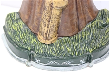 Two (2) Painted Cast Iron Male Golfer & Lady Golfer Doorstops