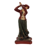 Large Vintage Lady Golfer Statue on Plinth