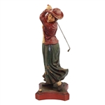 Large Vintage Lady Golfer Statue on Plinth