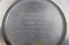1937 Pine Valley Golf Club Group A Low Gross W. B. McCullough 76 Pewter Dish Trophy