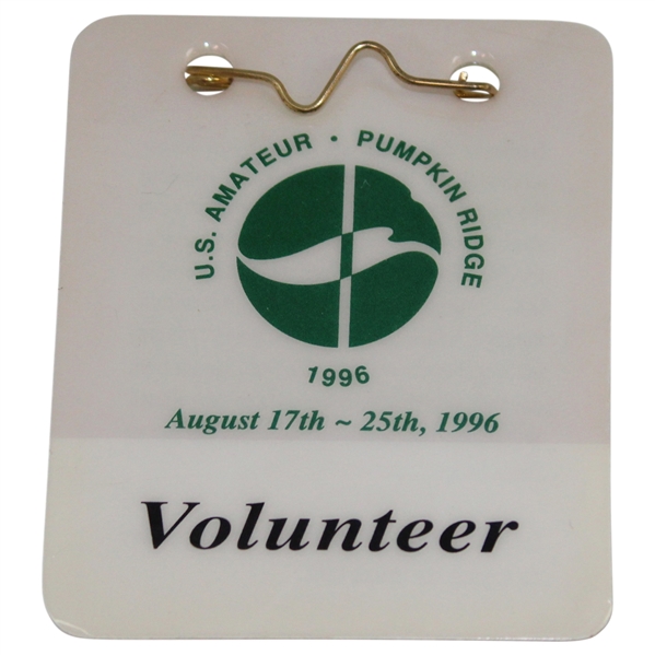 1996 US Amateur at Pumpkin Ridge Volunteer Badge - Tiger Woods Winner
