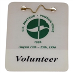 1996 US Amateur at Pumpkin Ridge Volunteer Badge - Tiger Woods Winner