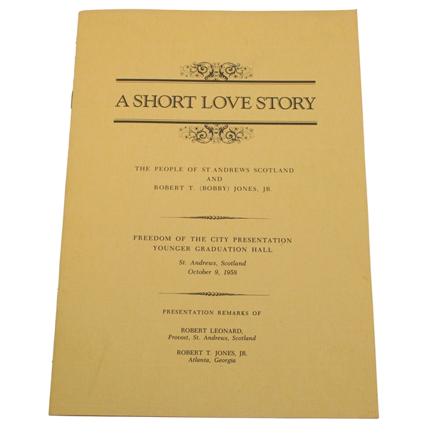 1958 A Short Love Story - The People Of St Andrews & Bobby Jones Booklet