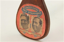 Vintage Walter Hagen & Olin Dutra US Open Champions Wood Foldable Stool/Seat