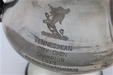 Frank Stranahan's 1943 Tennessean City Open Champions Silver on Copper Trophy w/Course Record 63