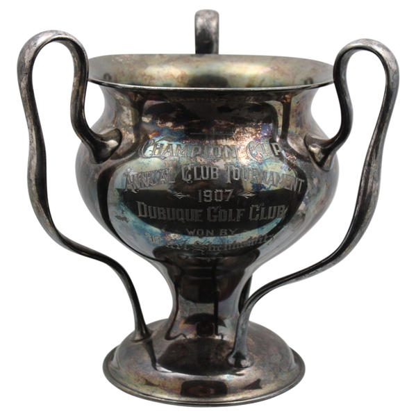 1907 Champion Cup Annual Club Tournament at Dubuque GC Silver Plated Trophy Won by Earl Sheakowitz