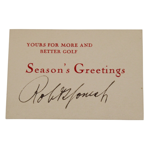 c.1935 Bobby Jones Signed Seasons Greetings Card JSA ALOA 