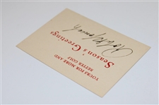 c.1935 Bobby Jones Signed Season's Greetings Card JSA ALOA 