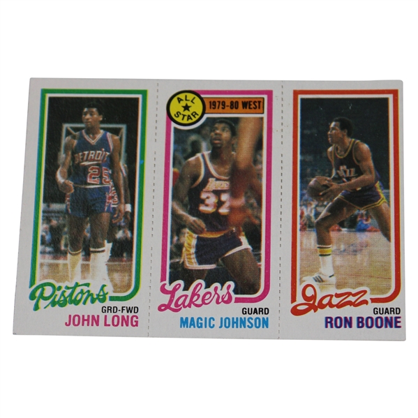 1980 Topps John Long, Magic Johnson (Rookie) & Ron Boone Card