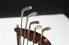 St. Andrews Golf Productions Presents Young Tom's Clubs w/Old & Young Tom Glass Dome in Original Box