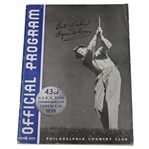 Byron Nelson Signed 1939 US Open at Philadelphia CC Official Program JSA ALOA