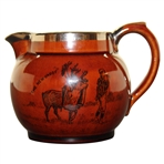 c.1900 Athlo Ware The New Caddy Burslem England Silver Rimmed Pitcher