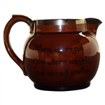 c.1900 Athlo Ware 'The New Caddy' Burslem England Silver Rimmed Pitcher