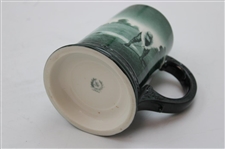Pre-1906 Lenox Green Painted Golfer, Caddy & Clubhouse Scene Stein/Mug