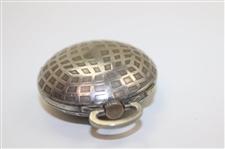 Decorative Pewter Lady Golfer Holder w/Brev Swissmade Mesh Pattern Golf Ball Watch