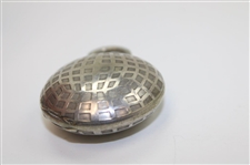 Decorative Pewter Lady Golfer Holder w/Brev Swissmade Mesh Pattern Golf Ball Watch