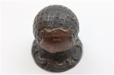 Mesh Golf Ball Themed with 'West Baden Springs Hotel' Shield Paperweight