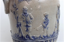 c.1900 Simon Peter Gerz of Lohr Ges Gesch German Golf Scene Gray Growler Jug