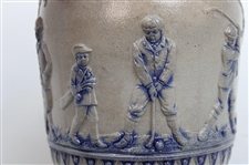 c.1900 Simon Peter Gerz of Lohr Ges Gesch German Golf Scene Gray Growler Jug