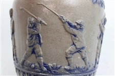 c.1900 Simon Peter Gerz of Lohr Ges Gesch German Golf Scene Gray Growler Jug