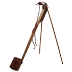 Vtg Holbrook Wood & Leather Reg. Patent Caddie Golf Club Carrier Stand "Bag"
