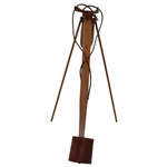 Vtg Holbrook Wood & Leather Reg. Patent Caddie Golf Club Carrier Stand Bag