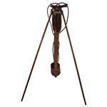 Vtg Holbrook Wood & Leather Reg. Patent Caddie Golf Club Carrier Stand Bag