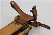 Vtg Holbrook Wood & Leather Reg. Patent Caddie Golf Club Carrier Stand Bag
