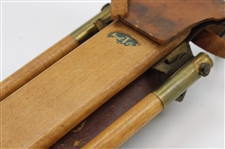 Vtg Holbrook Wood & Leather Reg. Patent Caddie Golf Club Carrier Stand Bag